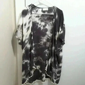 Audrey 3 + 1 tie dye long duster kimono